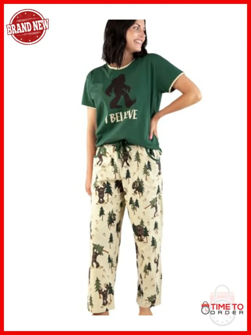 Women's Cotton Pajama Set - Short Sleeve Top & Pants with Pockets